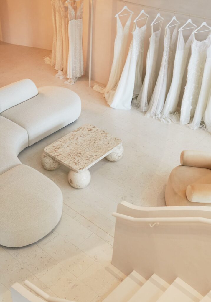 odern living room with light-colored NG cork flooring